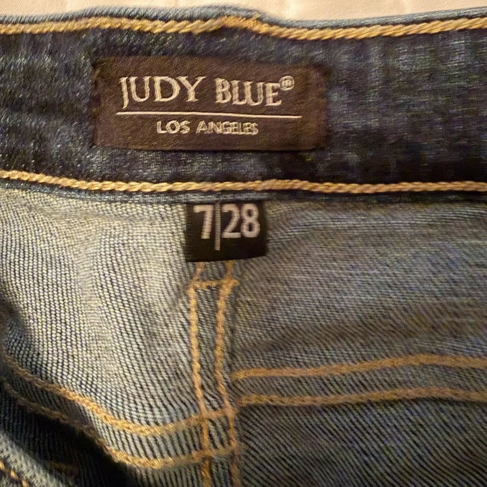 Judy Blue flare Leg Jeans trouser hem side seam dark wash - Picture 13 of 13